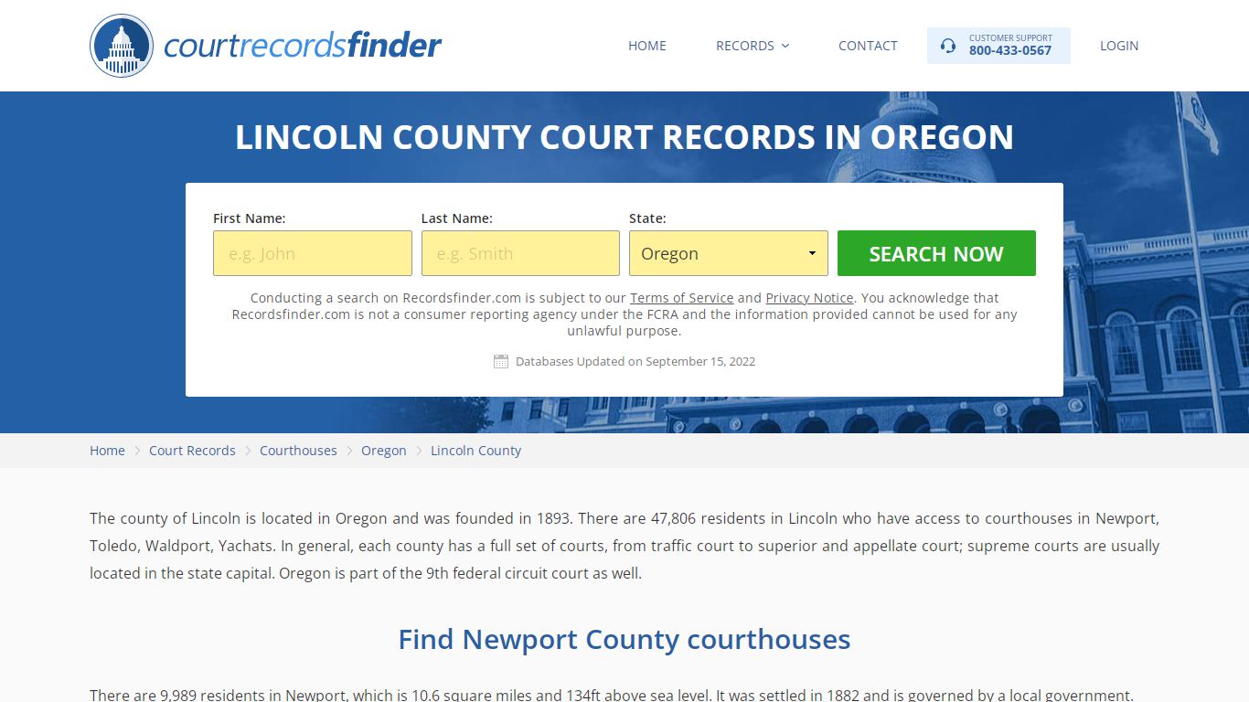 Lincoln County, OR Court Records - Find Lincoln Courthouses