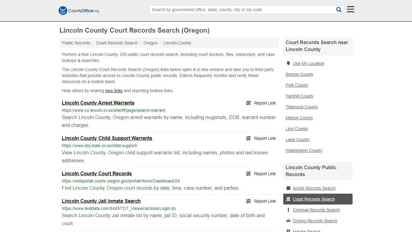 Lincoln County Court Records Search (Oregon) - County Office